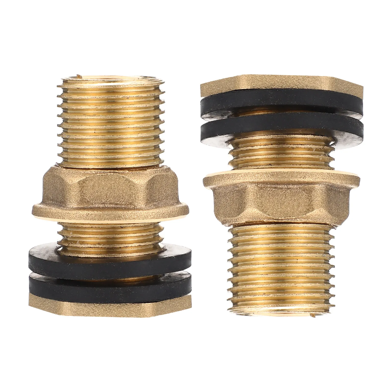 2pcs Bulkhead Fitting Tank Connector M12x1.5 3/8 Inch Female Thread 1/2 Inch Male Thread Brass Water Pipe Adapter Seal for Water
