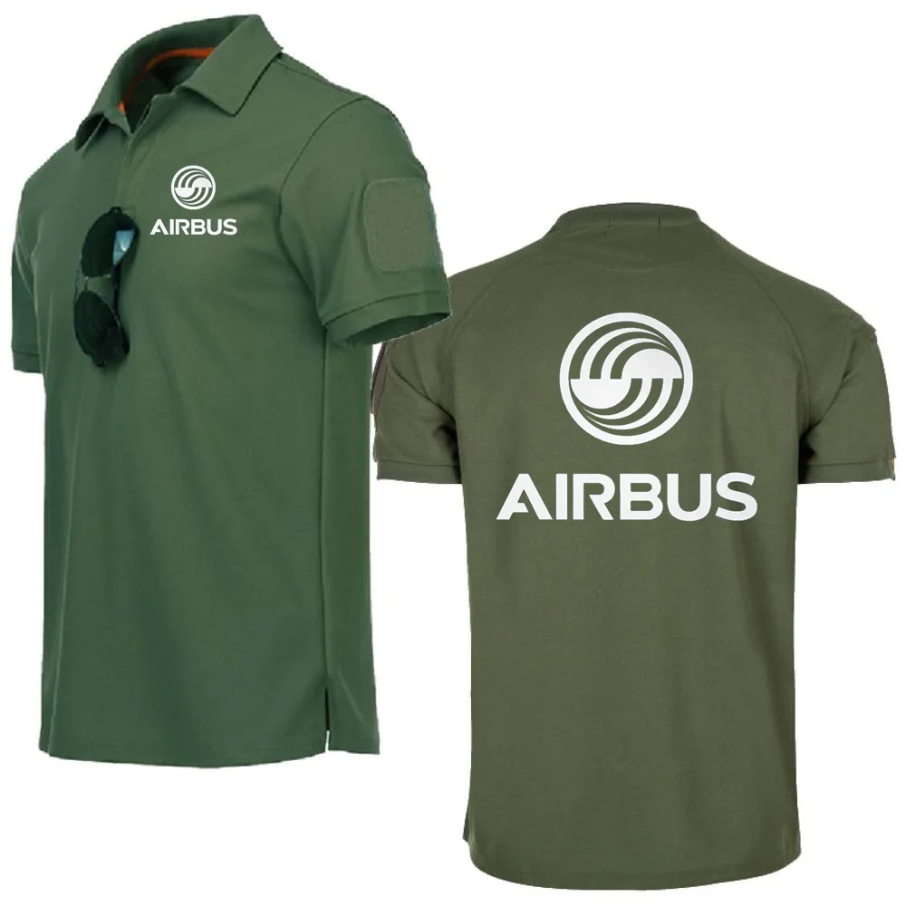 AIRBUS AVIATION Flight Polo Shirt Military Style T-Shirts Airbusfan A320 Army Combat Tactical Tshirt man Lapel Tops Tee POLOS