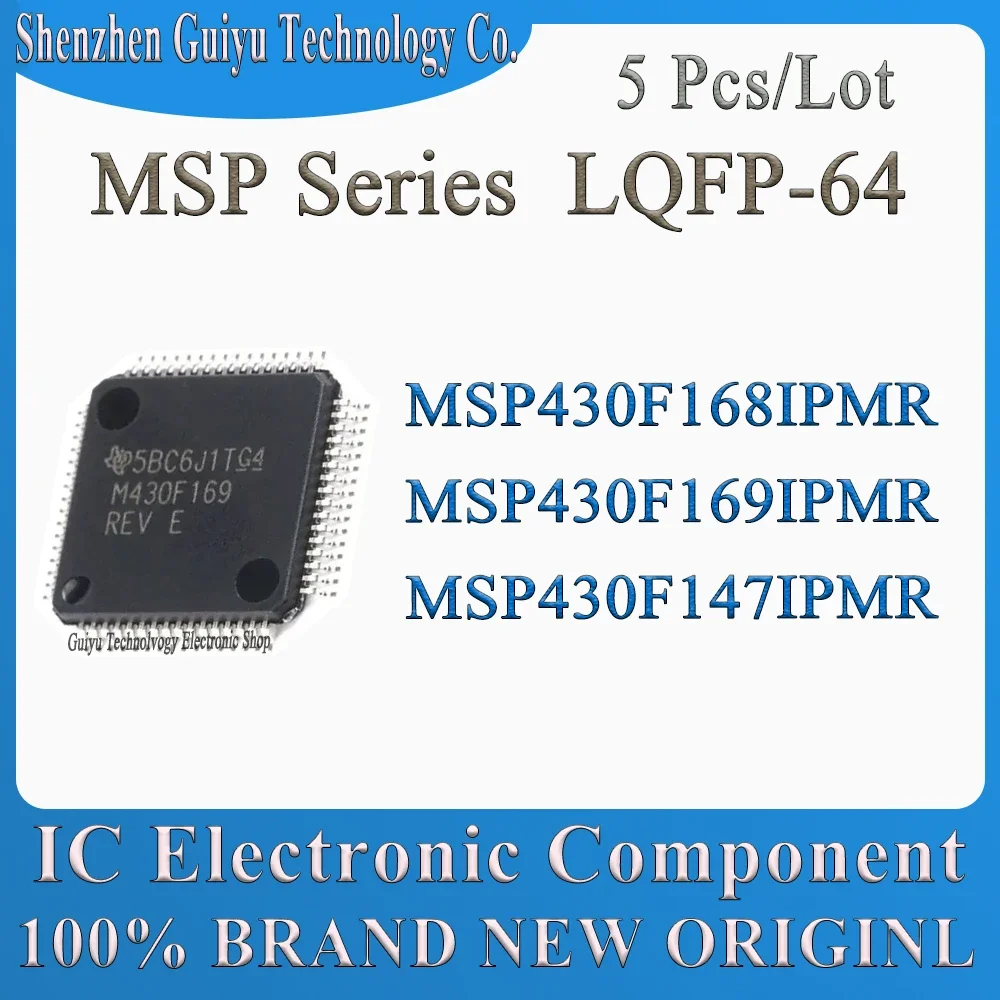 5 Pcs/Lot MSP430F147IPMR MSP430F169IPMR MSP430F168IPMR MSP430F147 MSP430F169 MSP430F168 MSP430F MSP430 MSP LQFP-64 IC Chip