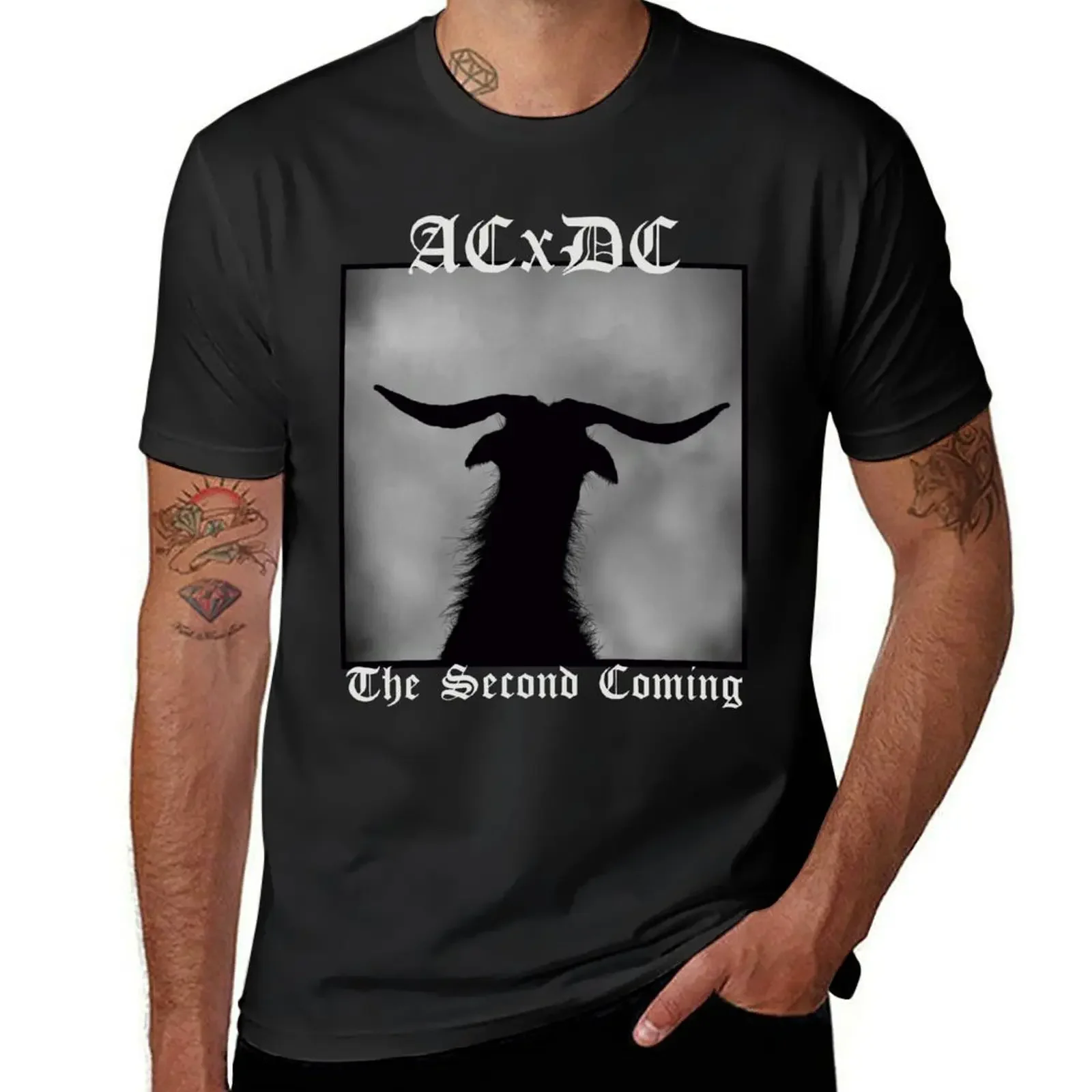 ACxDC - The Second Coming - футболка Grindcore, винтажная футболка с рисунком, винтажные футболки для мужчин
