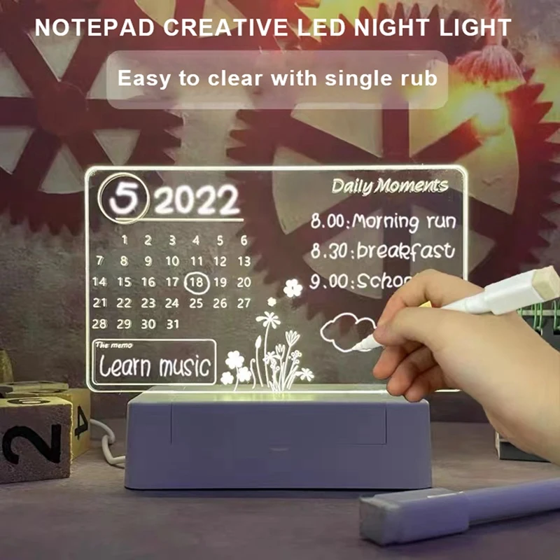 Note Board Creatief Led Nachtlampje Usb Prikboard Vakantie Licht Met Pen Cadeau Voor Decoratie Nachtlamp