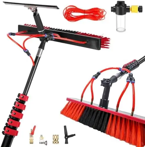 

Telescopic Hydrocleaner 3.6-10.8M Water-Powered Soap Dispenser Ideal for Solar Panels Trucks & Shop Signs - 35cm Brush