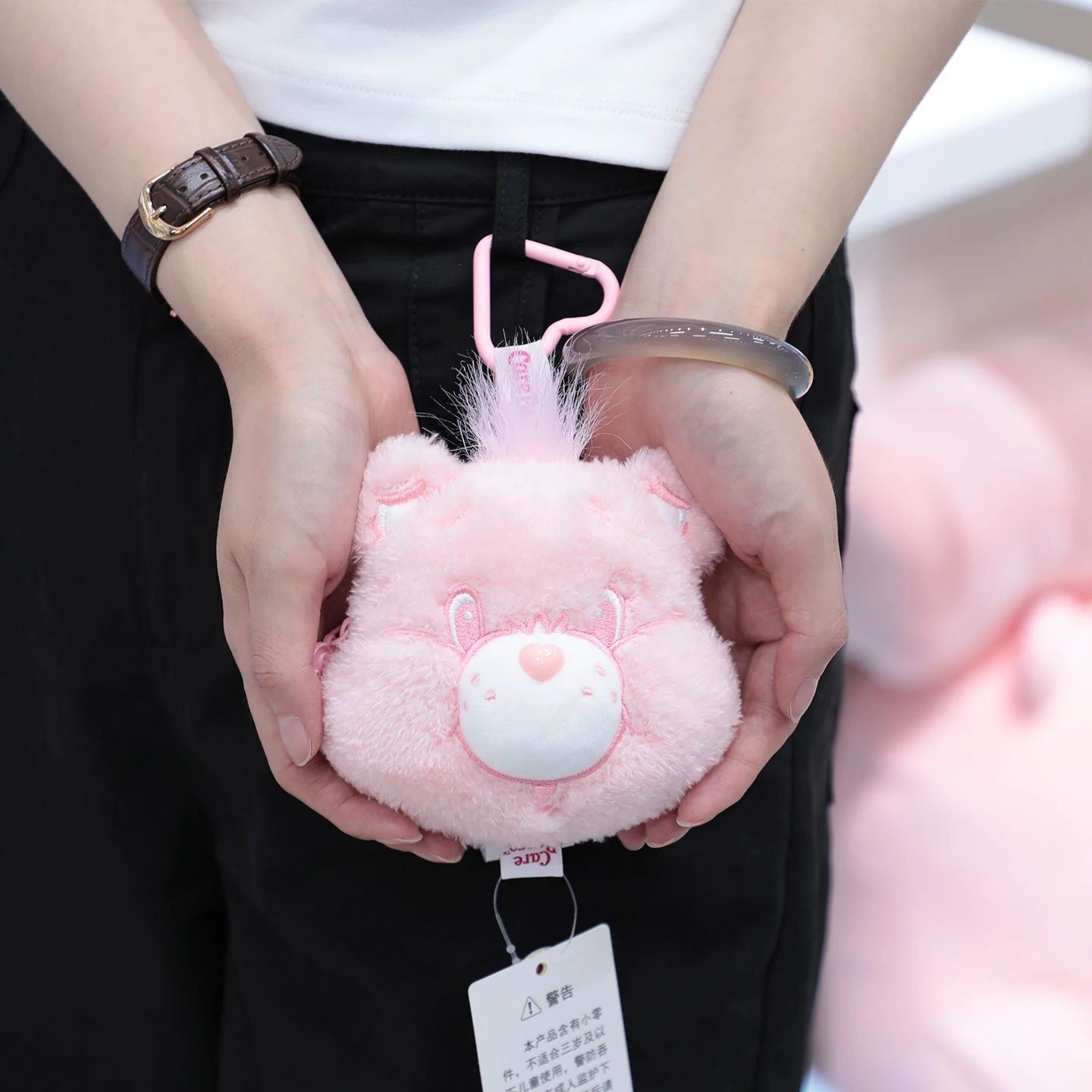 Monedero de felpa Care Bears, bonito muñeco de dibujos animados, auricular, Cable de datos, bolsa de almacenamiento, colgante creativo, regalo perfecto para niñas