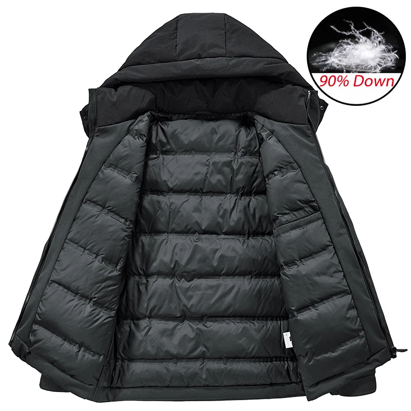 8xl plus men 2022 inverno novo à prova dwaterproof água quente 90% pato para baixo jaqueta casaco parka outono casual outfit à prova de vento chapéu para baixo jaqueta