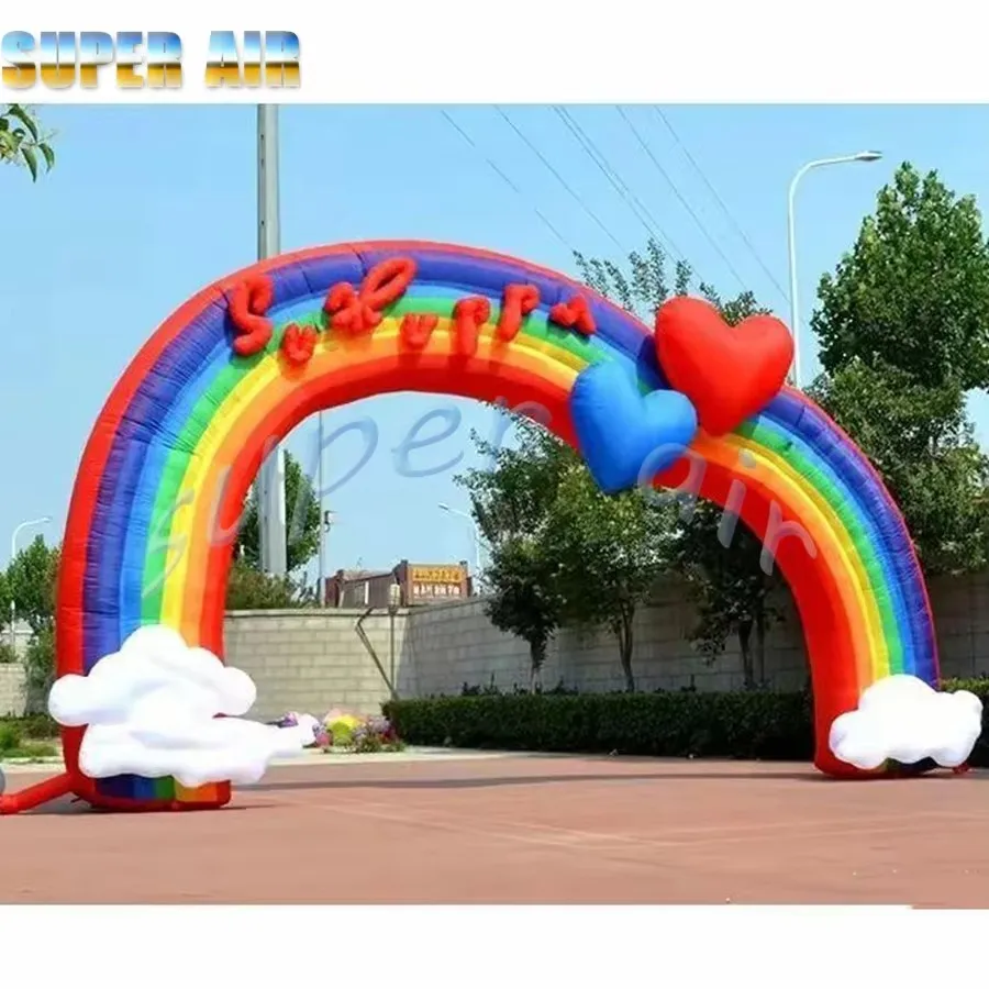 Nice quality design inflatable rainbow arch with free blower for party