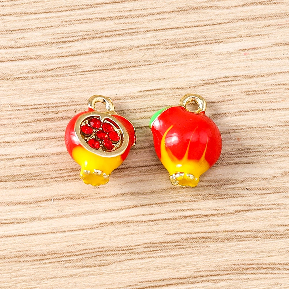 Tusember 5 Stück niedliche Frucht-Anhänger, Apfel, Zitrone, Mango, Kirsche, Ananas, Erdbeere, Charm-Perlen, passend für Original-Armbänder, DIY-Schmuck – Detail 10