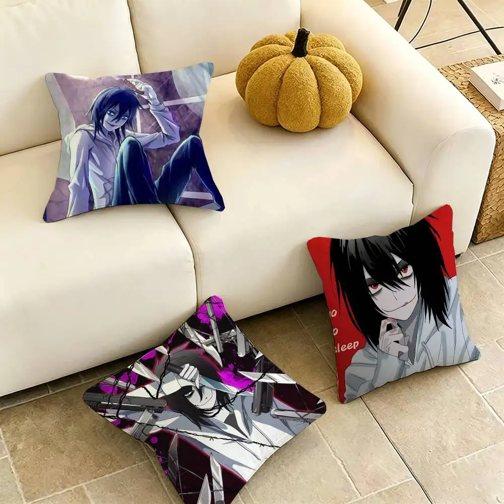 Creepypasta Jeff The Killer-R Square Double-Sided printed Pillow Case Bedroom Bedside Pillow Sofa Cushion Cover Gift