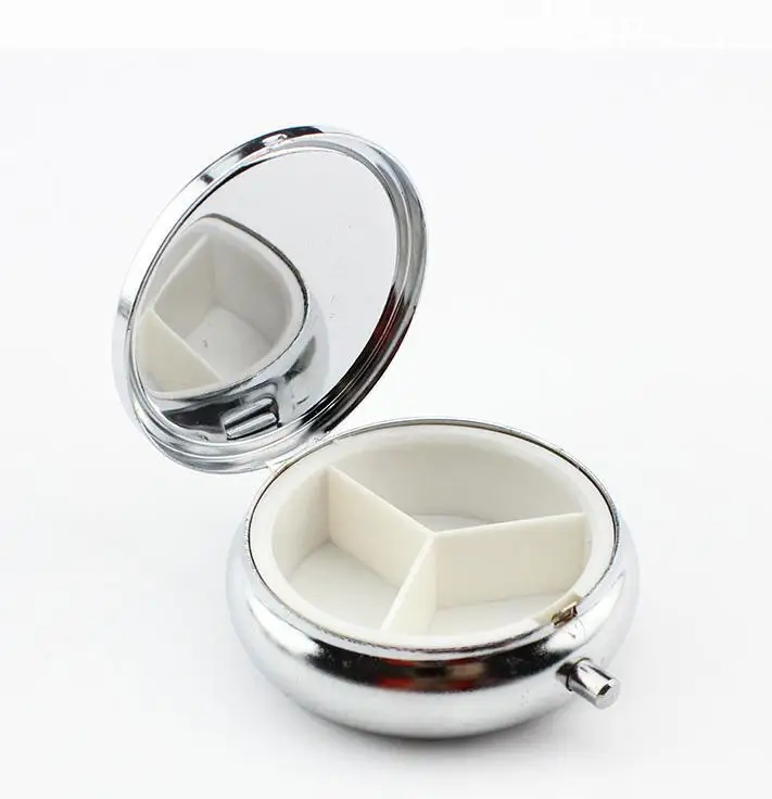 200pcs/lot Diameter Diy Medicine Metal Organizer Container Silver Color Pill Box Blank Box Wholesale