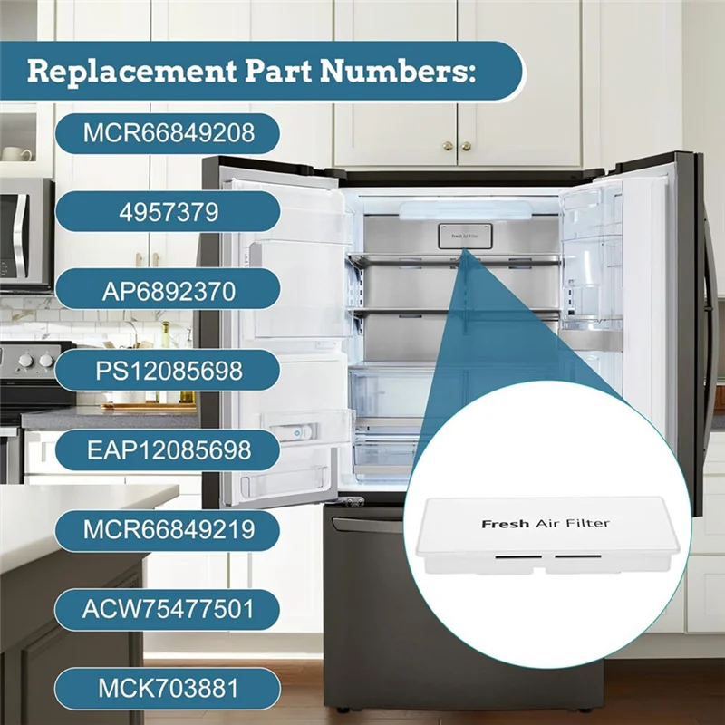Акция!MCR 66849208   Декор крышки воздушного фильтра для холодильника, фильтр свежего воздуха в сборе, замена MCR 66849219 , 4957379 ,AP 6892370
