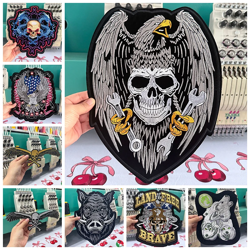 Patch thermoadhésif à repasser pour moto, pour vêtements, LIVE TO RIDE Biker, Patch tactique brodé à grand dos, bricolage