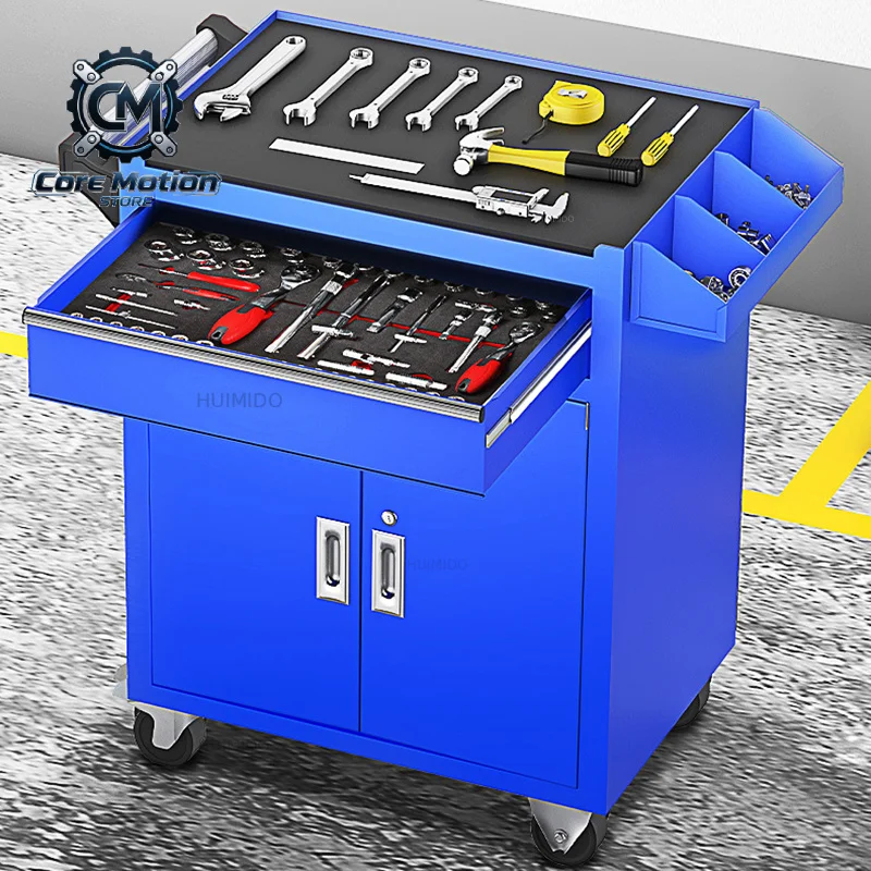 Rolling Tool Cabinet Movable Hardware Toolbox Cart Auto Repair Workshop Heavy Duty Tool Case Large Capacity Tools Organizer