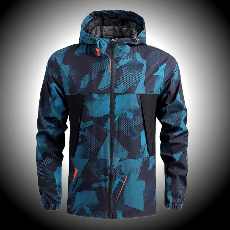 Breathable Windbreaker Jacket Hiking Camouflage Male Fashion Jackets with Hoodies Thin Men Outdoor Jacket Windbreaker Coat