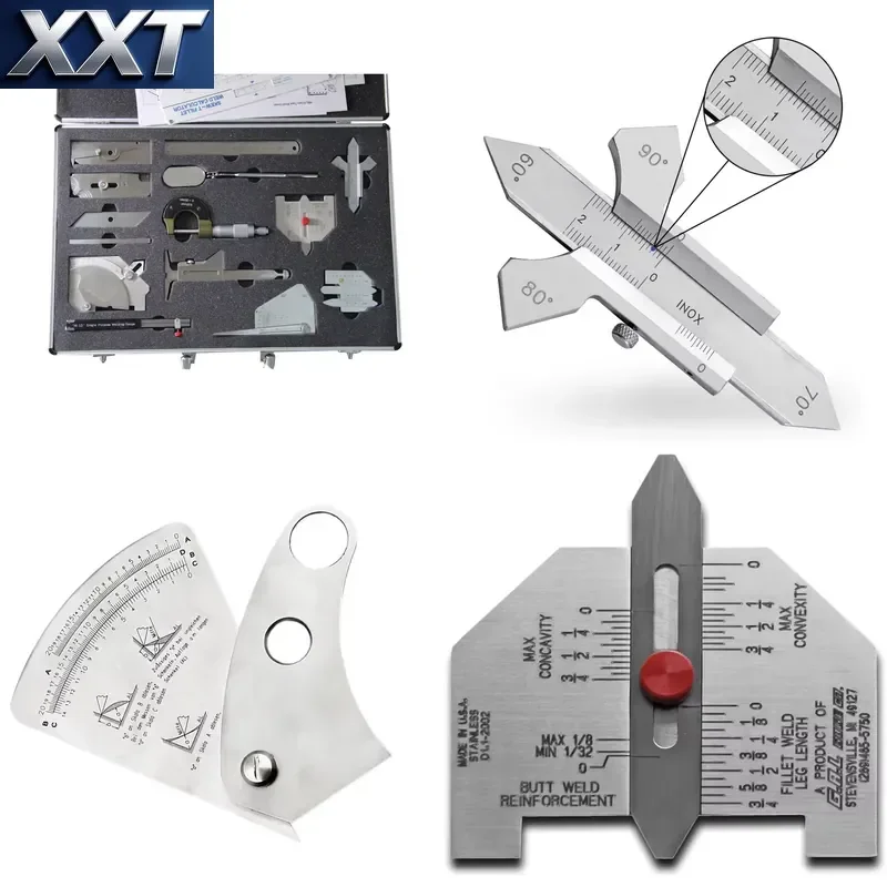XXT DEM WG041 Inspection Tool Kit C/W Case 14pcs Fillet Welding Set Gage Inspection Welding Gauge