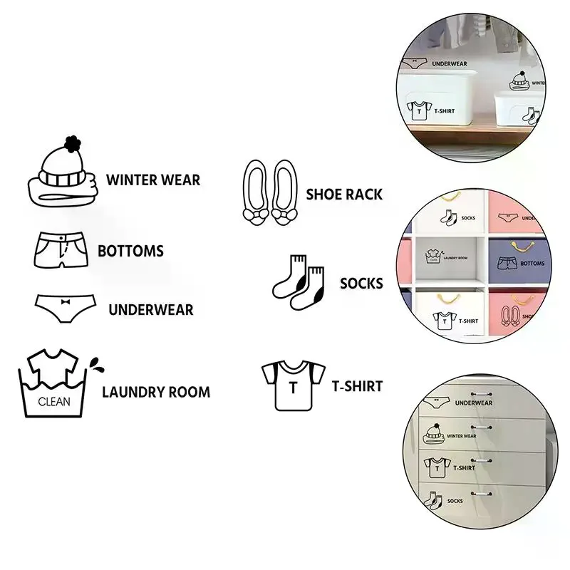 

1/5 листов наклейки для детской одежды, домашний декор, наклейка для гардероба, настенная наклейка для спальни, классификация шкафа, мультяшные наклейки