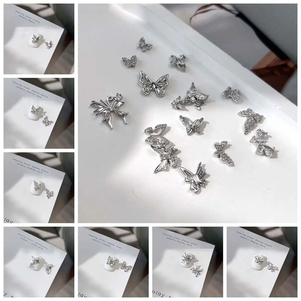 Manicure Ornaments Butterfly Nail Decorations Alloy Nail Charms DIY Nail Art Drills Butterfly Nail Accessories Zircon