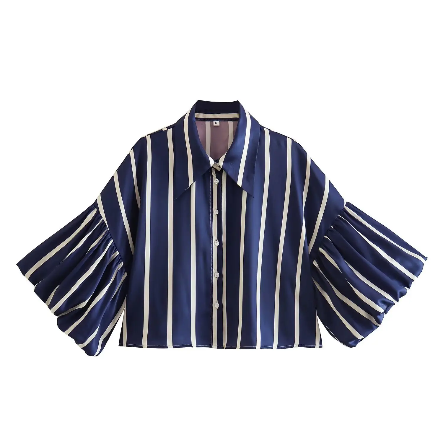 Women's new casual printed striped shirt