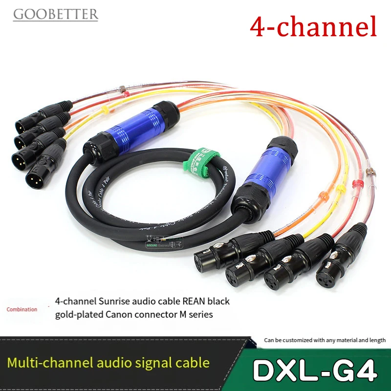 4-Ch XLR Balanced Pro Audio Ext Cable, Anti-Interference Mic Mixer for Stage/4-Way AV, Lengths:1.5/3/5/10/20/30/50/70/100m