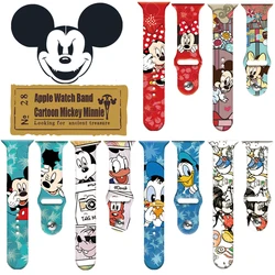 Disney Mickey for Apple Watch Band 42mm 44mm 45mm 38mm 41mm Silicone Strap MinnieBracelet iWatch Strap 4 5 6 7 SE