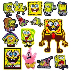 Potdemiel SpongeBob SquarePants Patrick Star Icon Embroidery Applique Patches For Clothing DIY Iron on Patch on the stickers