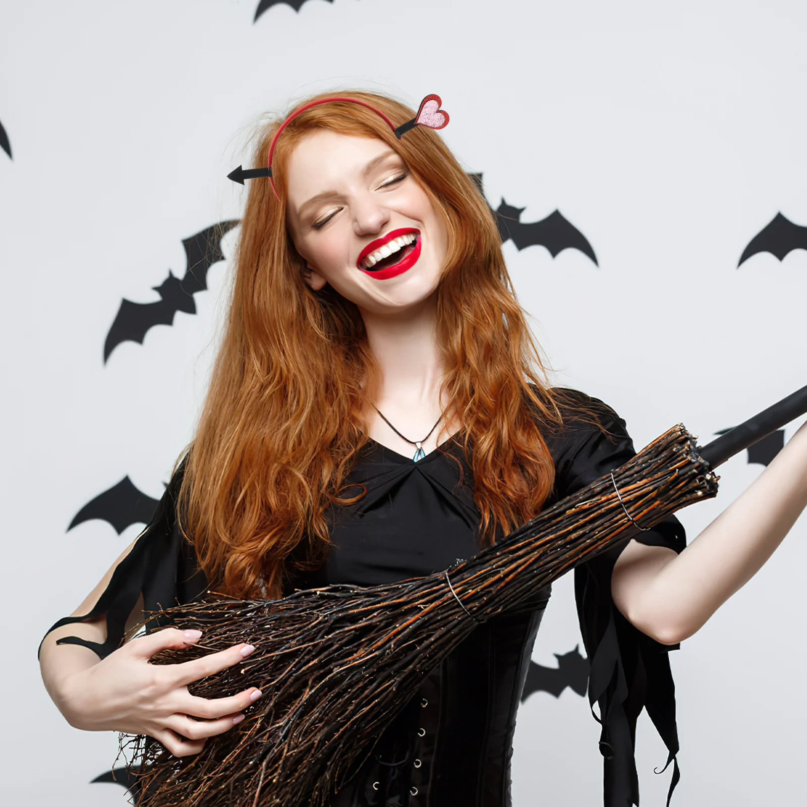 

1pc Heart Headband Valentine'S Day Red Arrow Boppers Holiday Party Wedding Guest Accessory Fun Photo Booth Prop Elastic Hair