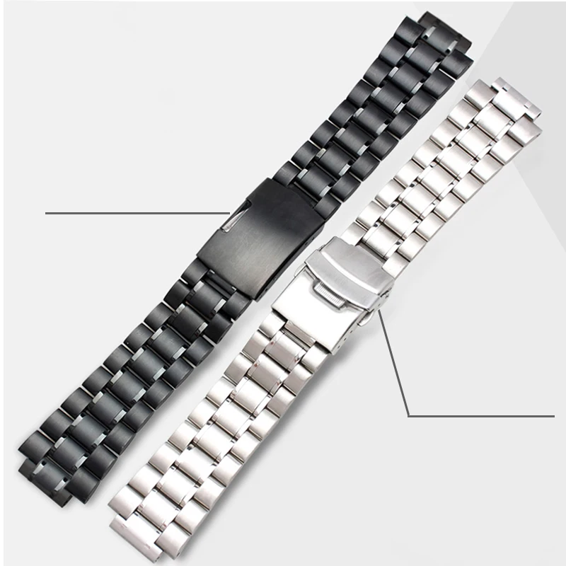 Refined steel watch band For Casio Black Knight MWA-100H MWD-100H male modified stainless steel watch strap wristband bracelet