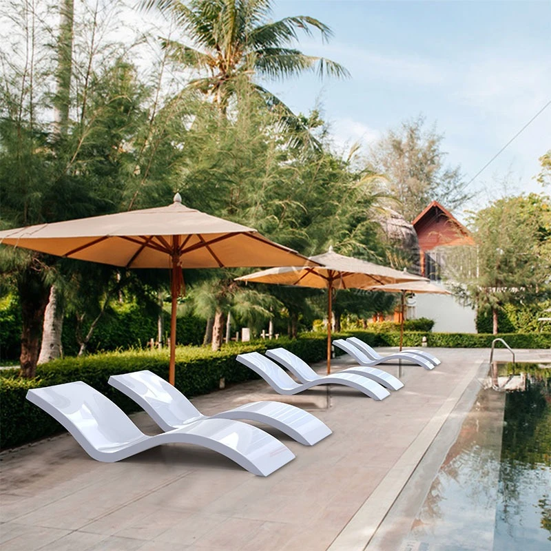 

2PCOutdoor Deck Pool Lounge Chair Swimming Pool Garden Reclining Chair in Water Chaise Ledge Sun Lounger Lounge Pool Recliner