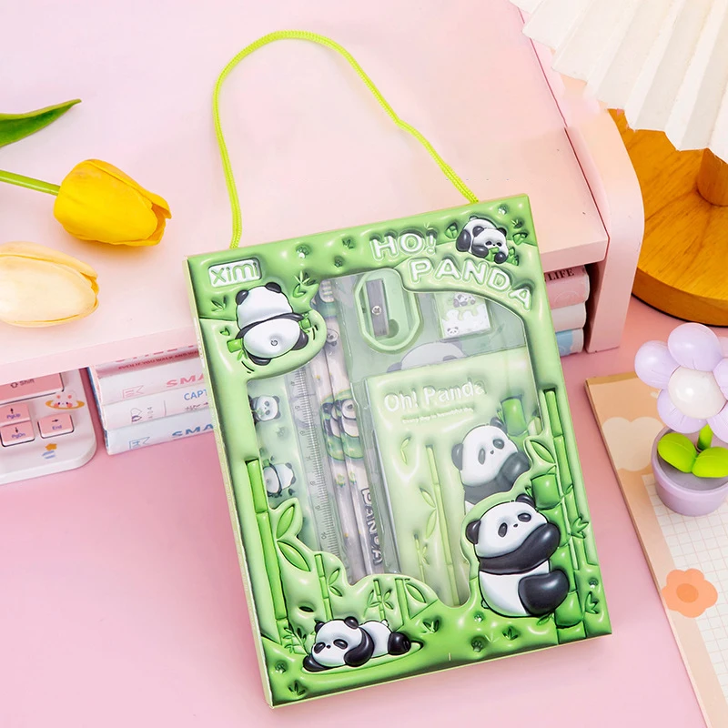 1/2Set Cartoon Pencil Stationery Set Kawaii Eraser Pencil Sharpener Children Student Stationery Supplies