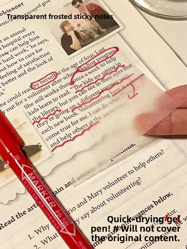 

Frosted Transparent PET Notes, Student Sticky Notes, Japanese Series Can Be Pasted N Times