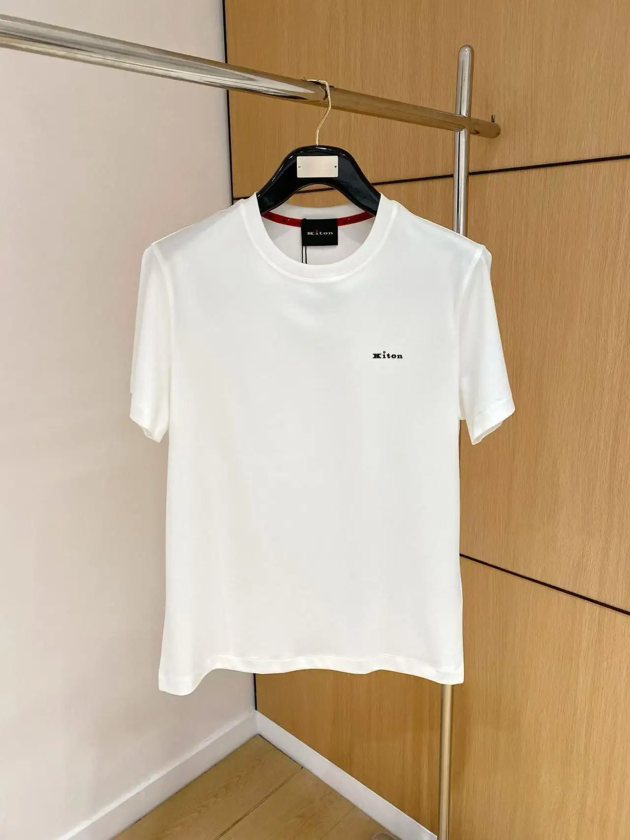

Kiton Men's Faionable Simple round Ne ort Sve T-irt Letter Print Spring Summer New Sle Breathable Stand Fit T...