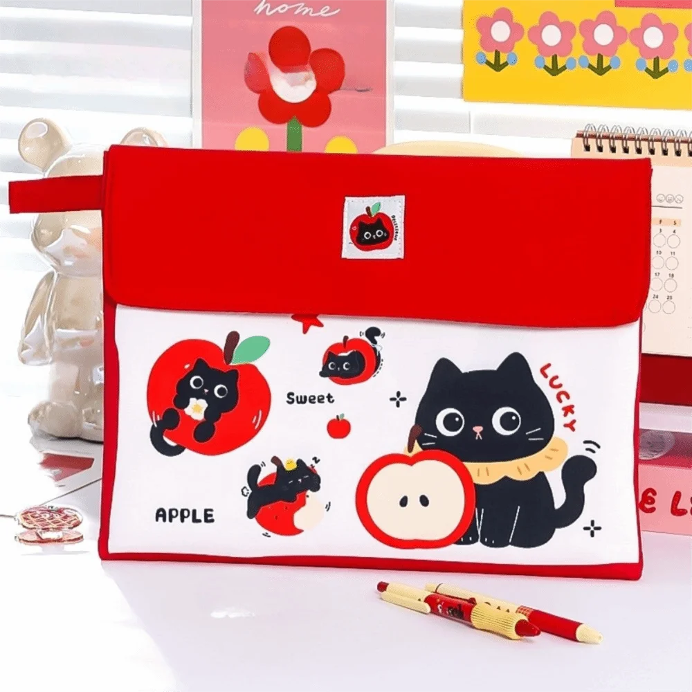 

Multi-functional Cute Cat File Folder Portable Large Capacity Handheld Document Organizer Dustproof Thickened