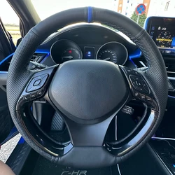 Steering Wheel Braid Black Anti-Slip Artificial Leather Car Steering Wheel Cover For Toyota C-HR CHR 2016-2019 Car Accessories