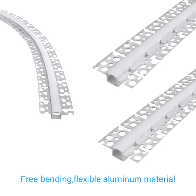 Custom Flexible Aluminum LED Channel With Silicone Cover For Ceiling Wall Lighting Embedded Bendable LED Profile Light