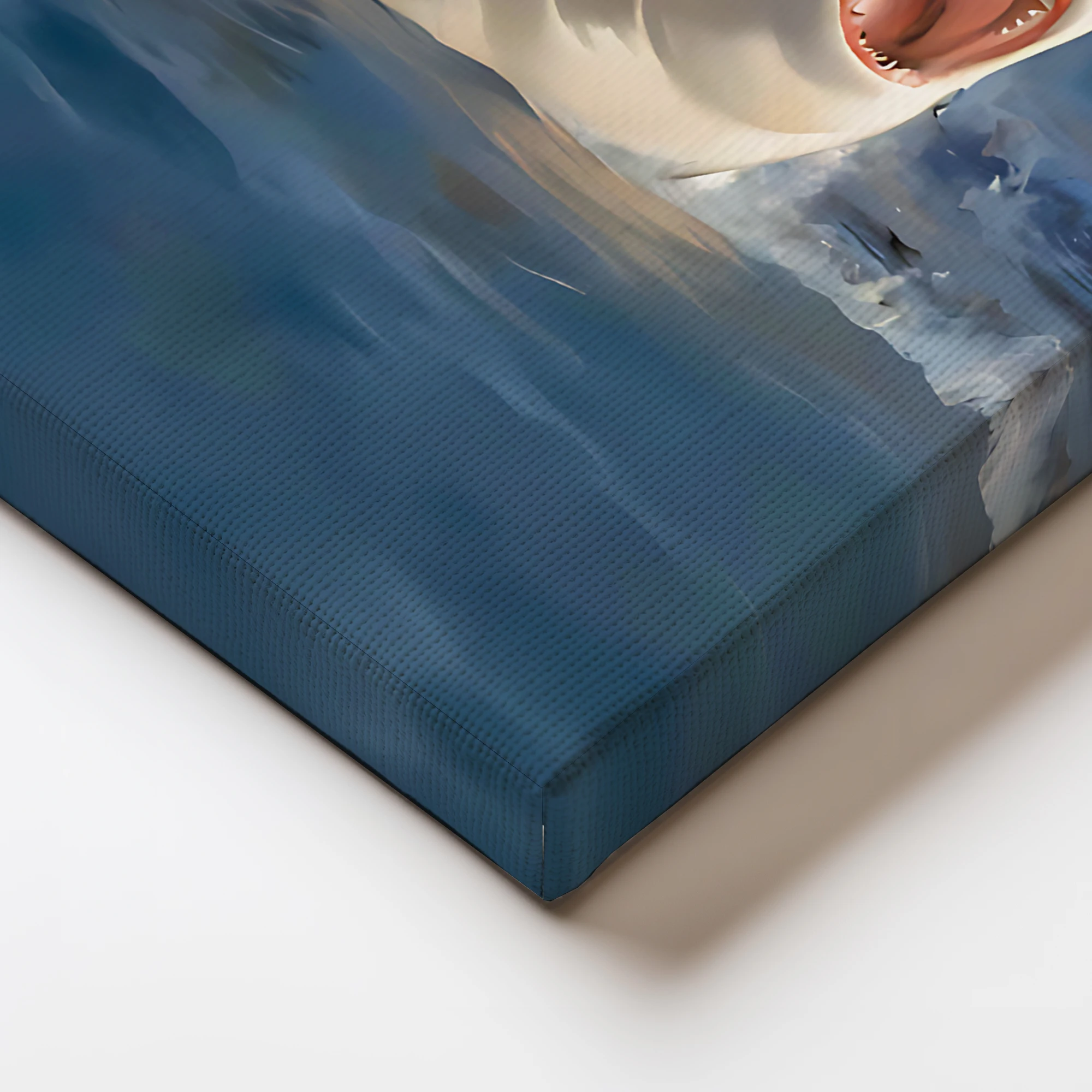 مضحك الدهون القط مقابل القرش عصر النهضة ملتوي القط الأسود جدار الفن يطبع قماش اللوحة المشارك صورة لغرفة المعيشة ديكور المنزل