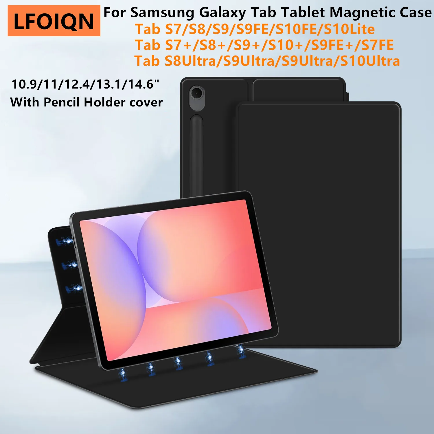 Magnetic Case For Samsung Galaxy Tab S10 Lite 10.9 SM X400 X406 X406F S7 S8 S9 S10 FE Plus Ultra Tablet Smart Book Cover Folio