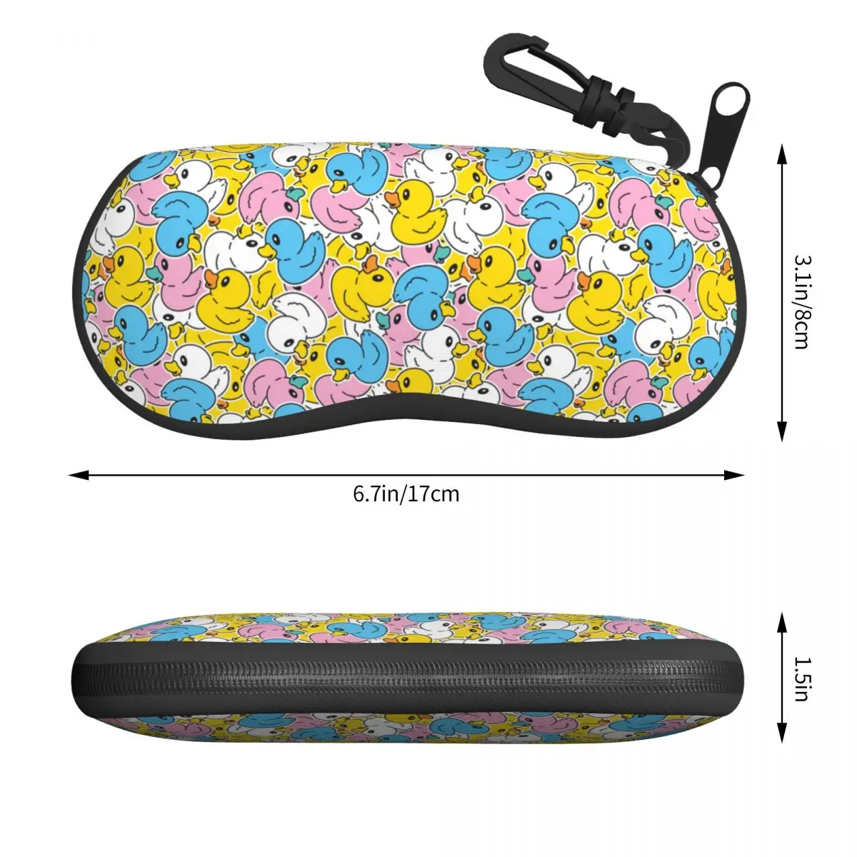 Custom Cute Cartoon Duck Shower Sunglasses Soft Case Neoprene Zipper Shell Eyeglass Case Custom Protective Box For Glasses