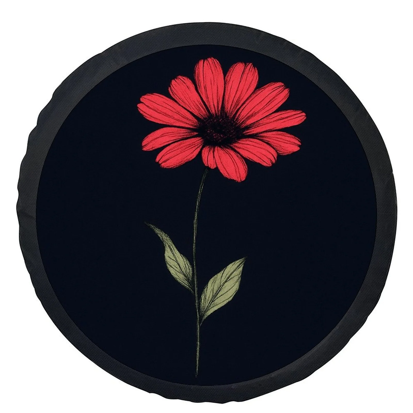 1pc A Red Daisy Flower Patterned Tire Cover, Stylish Universal Wheel Protection Cover, Compatible With Most Car Wheels