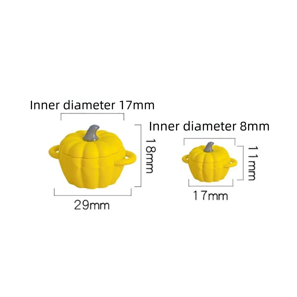 1/6 1/12 Lalka Mini Dyniowy Garnek do Zupy Wielokolorowy Mikro Krajobraz Ozdoba Miniaturowy Domek dla Lalek Kuchnia Stop