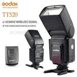 Godox TT520 II TT560 II Flash Video Light 433MHz Wireless Signal Flash Trigger Lamp For Canon Nikon Pentax Olympus DSLR Cameras