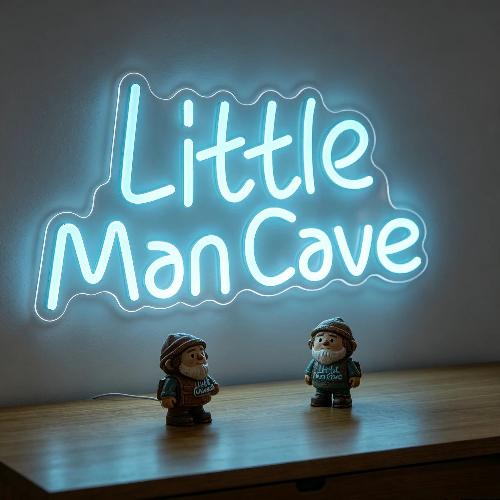 

Little Man Cave Neon Sign LED Night Light 3D Acrylic Aesthetic Wall Art USB Rechargeable for Home Bar Game Room Man Cave Decor