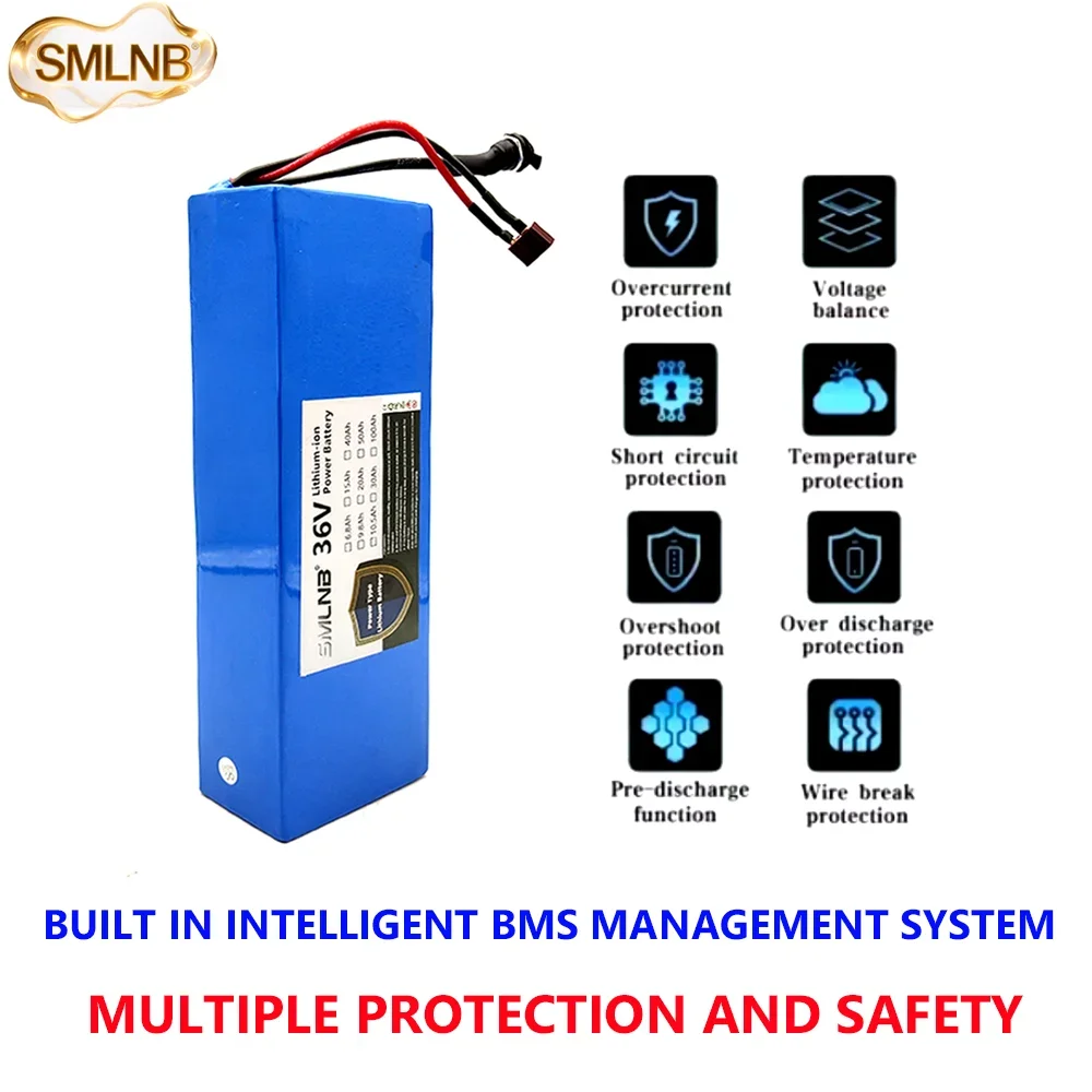 Batteria al litio 21700 Batteria 36V 9800mAh incorporata BMS 10S2P Per batterie di grande capacità per biciclette da pesca