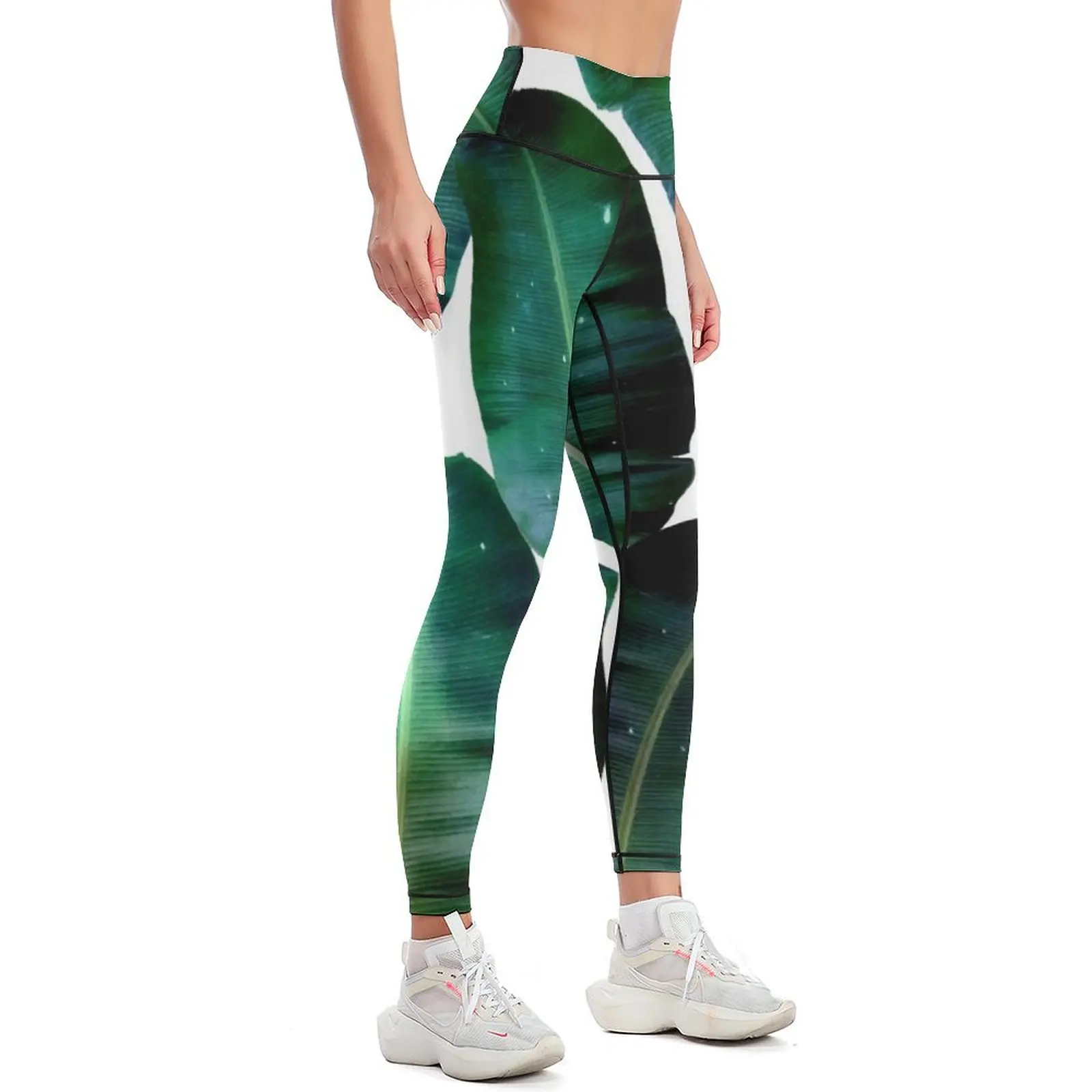 Cosmic Banana Leaves #redbubble #lifestyle Leggings Women's gym leggins push up woman Women sports active wear Womens Leggings