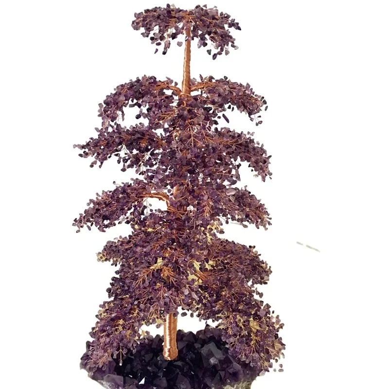 

Genuine pure natural amethyst lucky tree purely handmade bottom