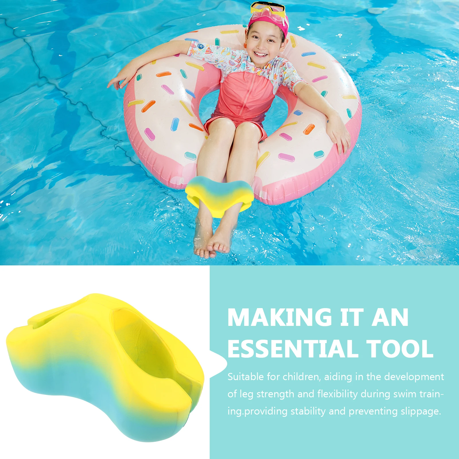 

Ankle Floating Plate EVA Swim Trainer Yellow Float Devices Kids Adults Freestyle Secure Clamp Posture Correction Water