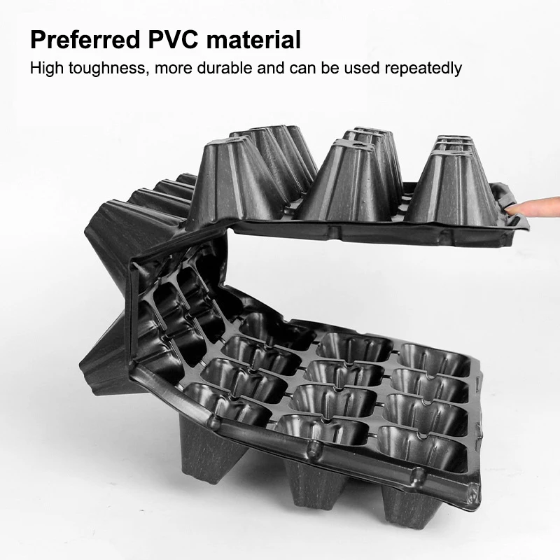 Plateaux de germination en plastique noirs, 10 pièces, conteneurs pour semis, fournitures de jardin pour semis de légumes et de fleurs