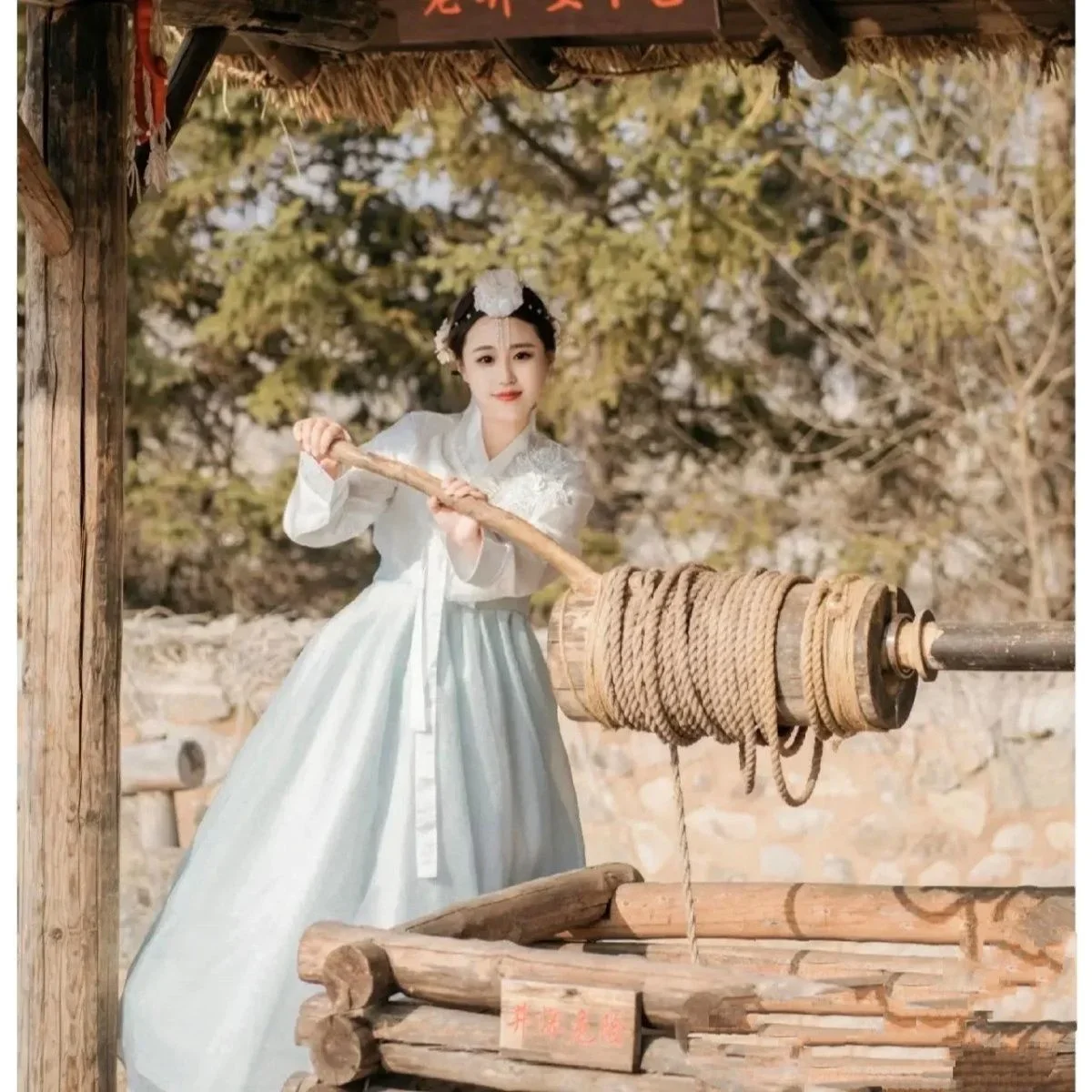 

Palace korean Traditional Costume for Women Elegant Luxury Hanbok Dress Princess Cosplay Anicent Retro Long Robe Wedding Party