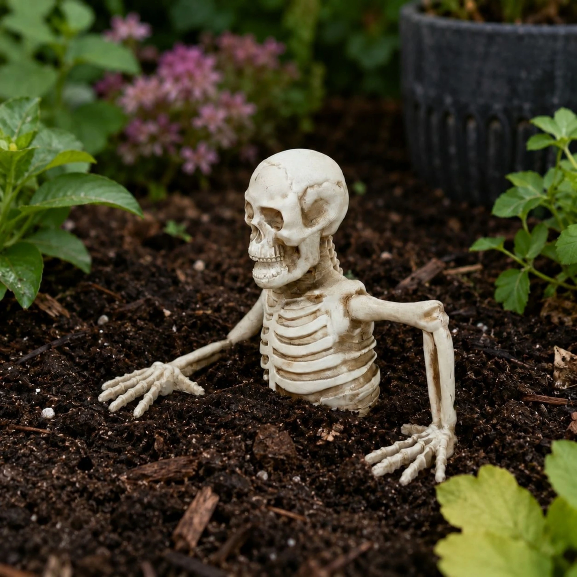 ミニハロウィンテーブルフィギュア - 庭用ミニ樹脂製スケルト - Halloween Skeleton Decoration のレビューと価格