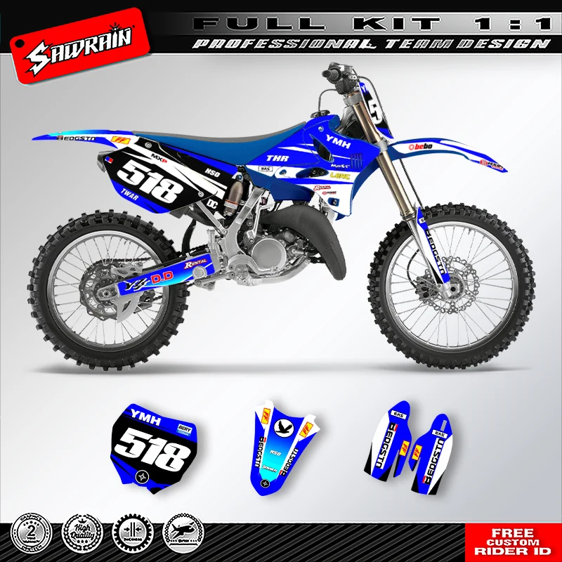 

Наклейка на мотоцикл Sawrain, набор наклеек с графикой команды для YAMAHA YZ125-250 2002 2003 2004 2005 2006-2014 008