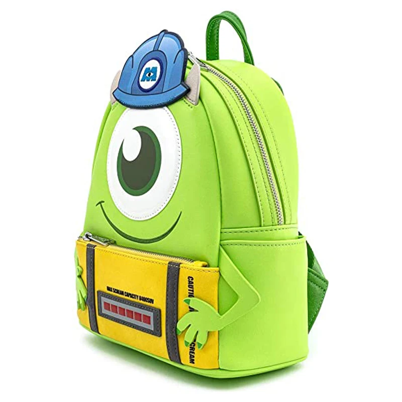 Loungefly Disney Monsters Inc Mike Wazowski Scare Cosplay Womens Double Strap Shoulder Bag Purse Mini Backpack