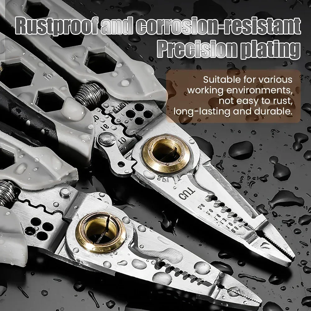 كماشة متعرية سلكية متعددة الأغراض ، 16 في 1 ، مقص إصلاح منزلي ، تجريد كهربائي ، كماشة العقص ، أدوات يدوية ، 7 بوصة