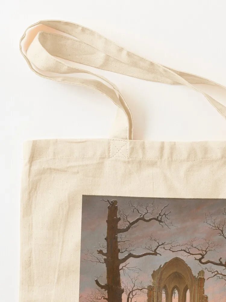 Monastery Graveyard under Snow by Caspar David Friedrich Tote Bag Candy bags personalized tote bag canvas tote bag